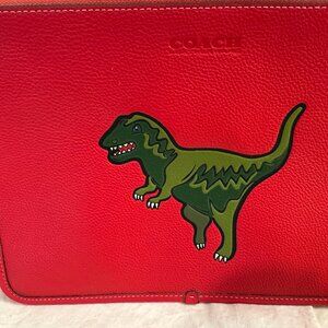 COACH REXY WRISTLET RED LARGE NWOT